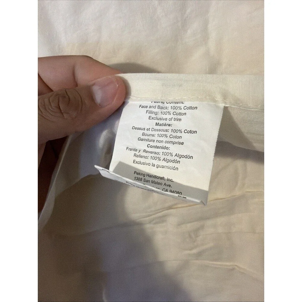 Modern Heirloom Collection Quilt Set Cream Embroidered Pillow Sham Set